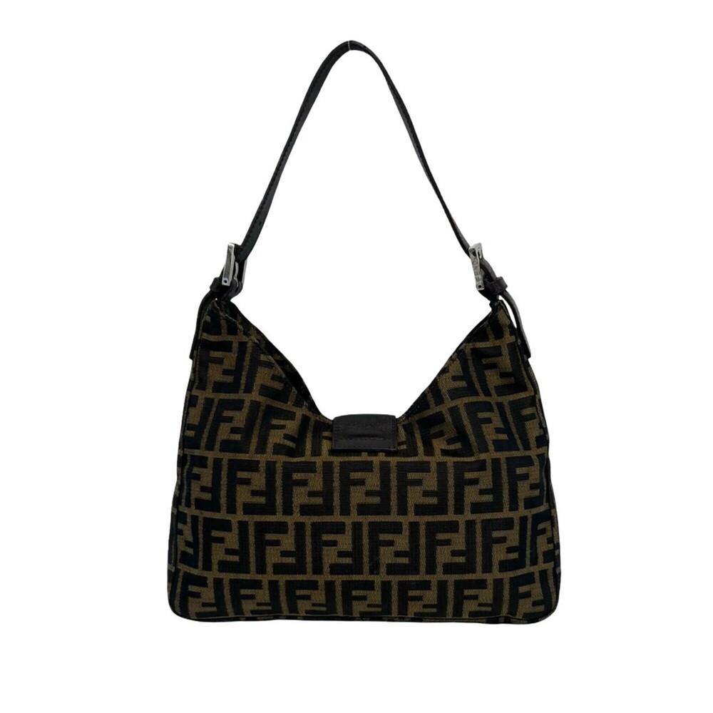 FENDI Zucca FF pattern logo hardware canvas leather genuine semi one shoulder... - Picture 3 of 10